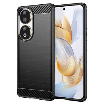 Coque Honor 90 en TPU Brossé - Fibre de Carbone - Noire