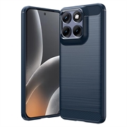 Coque Motorola Edge 70 Fusion/70 Fusion+ en TPU Brossé - Fibre de Carbone - Bleue