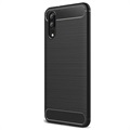 Coque Huawei P20 en TPU Brossé - Fibre de Carbone