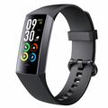 C80 Bracelet intelligent avec écran AMOLED de 1.1 pouce, température corporelle, fréquence cardiaque, pression artérielle et surveillance de l'oxygène dans le sang - noir