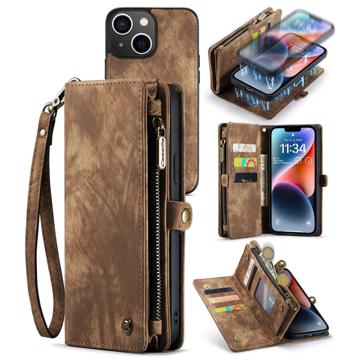 Étui Portefeuille iPhone 14 Plus Multifonctionnel 2-en-1 Caseme - Marron