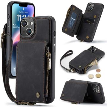 Coque Hybride iPhone 14 Caseme C20 Zipper Pocket - Noire