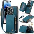 Coque Hybride iPhone 14 Pro Caseme C20 Zipper Pocket - Bleu