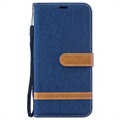 Étui Portefeuille Samsung Galaxy M10 - Série Canvas Diary (Emballage ouvert - Excellent) - Bleu Foncé