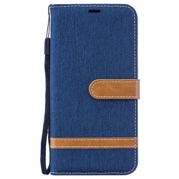 Étui Portefeuille Samsung Galaxy M10 - Série Canvas Diary (Emballage ouvert - Excellent) - Bleu Foncé