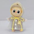 Imperméable à capuche imprimé ourson pour poupée Labubu 17cm - Jaune