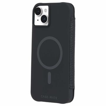 Étui Portefeuille iPhone 15 Plus en Cuir - Case-Mate MagSafe - Noir