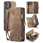 Étui Portefeuille iPhone 16 Plus Multifonctionnel 2-en-1 Caseme 008 - Marron