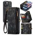 Étui Portefeuille iPhone 15 Plus Multifonctionnel 2-en-1 Caseme - Noir