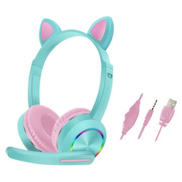 Cat Ears AKZ-020 Casque supra-auriculaire filaire pour enfants / Casque de jeu avec microphone