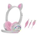 Cat Ears AKZ-020 Casque supra-auriculaire filaire pour enfants / Casque de jeu avec microphone - Gris