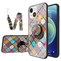 Coque Hybride iPhone 14 Plus Checkered Pattern - Mandala Coloré