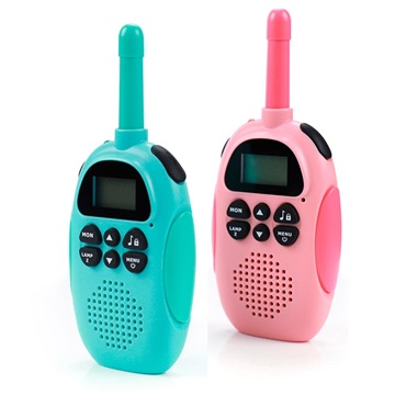 Children\'s Walkie-Talkie with Rechargeable Battery (Emballage ouvert - Acceptable) - Green / Pink