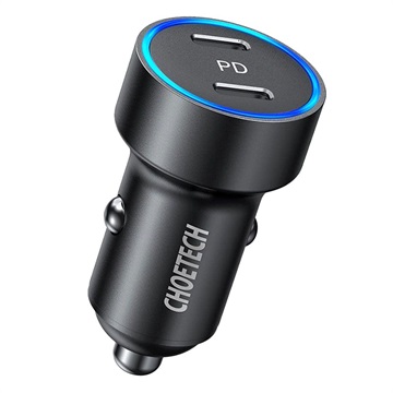 Chargeur Voiture Choetech Dual-Port USB-C PD - 36W - Noir