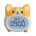 Réveil LED en forme de chien Corgi avec veilleuse - Jaune