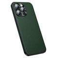 Coque Hybride iPhone 14 Pro en Cuir - Vert