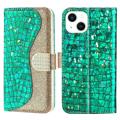 Etui Portefeuille iPhone 14 Plus - Série Croco Bling - Vert