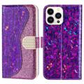 Etui Portefeuille iPhone 14 Pro Max Croco Bling - Violet
