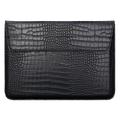 Housse pour ordinateur portable en imitation peau de crocodile avec support - 13.3" - Noir