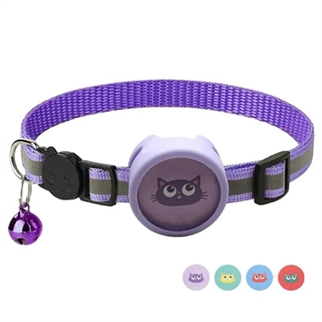 Coque Apple AirTag Mignonne en Silicone avec Collier Réfléchissant et Autocollants pour Animal de Compagnie