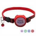 Coque Apple AirTag Mignonne en Silicone avec Collier Réfléchissant et Autocollants pour Animal de Compagnie - Rouge