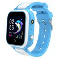 DH9S Kids Smart Watch avec GPS et SOS - Appel vidéo 4G et appareil photo, langues : danois, norvégien, suédois et finnois - Bleu