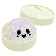 Dowmoo Jouet anti-stress anti-stress en forme de ravioli d'Halloween avec boîte vapeur - Fantôme blanc