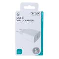 Deltaco Chargeur mural USB-C avec Power Delivery - 20W - Blanc