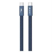 Câble USB-C tressé en métal plat Devia Ultra3 240W - 1.5m - Bleu
