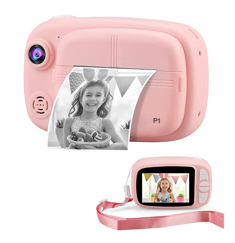 7 rouleau blanc - rose - Appareil Photo instantané pour enfants, appareil  Photo numérique HD 1080P avec papie