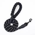 Laisse pour chien avec poignée rembourrée en EVA et fils réfléchissants - 1.5m - Noir