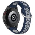 Bracelet Sports Samsung Galaxy Watch4/Watch4 Classic/Watch5/Watch6 en Silicone Bicolore - Bleu Foncé / Gris