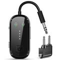 Adaptateur audio Bluetooth 2-en-1 Dual Link pour avion, voiture et domicile - Noir