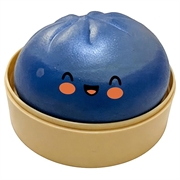 Jouet anti-stress moelleux en forme de ravioli avec boîte vapeur - Bleu Foncé
