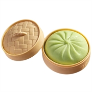 Jouet anti-stress souple en forme de boulette, couleur unie, avec boîte de cuisson à la vapeur - Vert