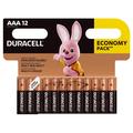 Piles alcalines Duracell Basic LR03/AAA - 12 pièces