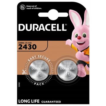 Pile bouton Duracell Mini CR2430 3V - 2 pièces.