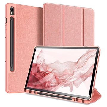 Étui à Rabat Samsung Galaxy Tab S9 Smart Tri-Fold Dux Ducis Domo (Emballage ouvert - Satisfaisant Bulk) - Rose