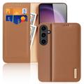 Etui Portefeuille Samsung Galaxy S24+ en Cuir Dux Ducis Hivo - Marron