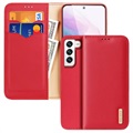 Etui Portefeuille Samsung Galaxy S22 5G en Cuir Dux Ducis Hivo (Emballage ouvert - Excellent) - Rouge
