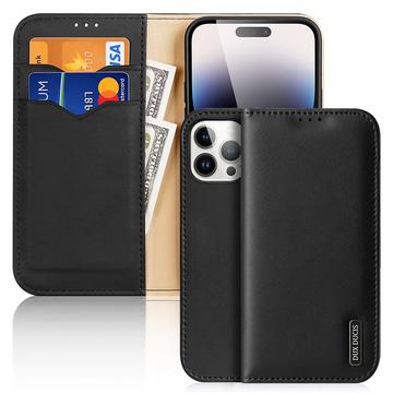 Etui Portefeuille iPhone 15 Pro Max en Cuir Dux Ducis Hivo - Noir