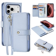 Étui portefeuille en cuir iPhone 18 Pro Max avec couverture magnétique Dux Ducis Lawa - Bleu ciel