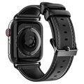 Bracelet Apple Watch Series Ultra 2/Ultra/9/8/SE (2022)/7/SE/6/5/4/3/2/1 en Cuir Dux Ducis - 49mm/45mm/44mm/42mm - Noir