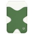 Porte-cartes magnétique et support Dux Ducis Papo avec protection RFID - Compatible MagSafe - Blanc / Vert