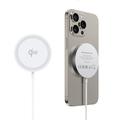 Duzzona W18 Qi2 Chargeur sans fil rapide 15W - iPhone 12/13/14/15 - Blanc