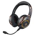 EL-A2 Casque de jeu pliable Casque Graffiti Cool avec microphone Ecouteurs Bluetooth montés sur la tête (Emballage ouvert - Satisfaisant Bulk) - Noir