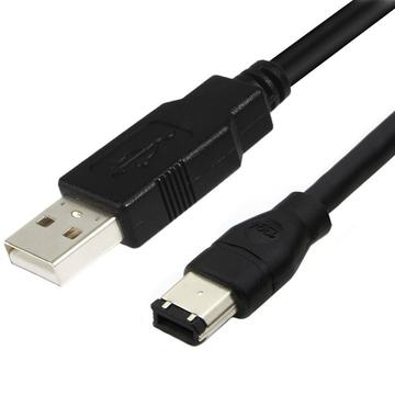 ERE Câble adaptateur USB vers FireWire 1394 pour appareils audio/vidéo - 1.8m - Noir