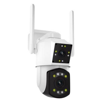 ESCAM PT210 Caméra PTZ à double objectif avec audio bidirectionnel et vision nocturne couleur - 3MP, WiFi