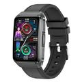 ET650 Montre intelligente avec température corporelle, moniteur de santé et appel Bluetooth - bracelet en cuir et silicone
