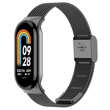 Élégant Bracelet Xiaomi Smart Band 8 en Maille en Acier Inoxydable